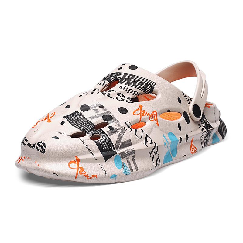 Мужские дырявые туфли на толстой подошве, верхняя одежда, наступая на дерьмо, тапочки с мешком на голове, увеличивающие высоту, пляжные сандалии для отдыха на природе