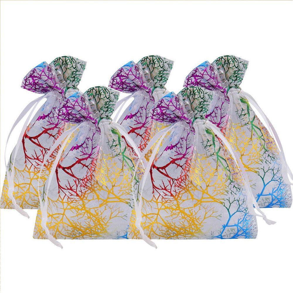 Packaging Pouches Wedding Favor Wrapping Supplies Hot Stamping Organza Bag Drawstring Candy Pouch