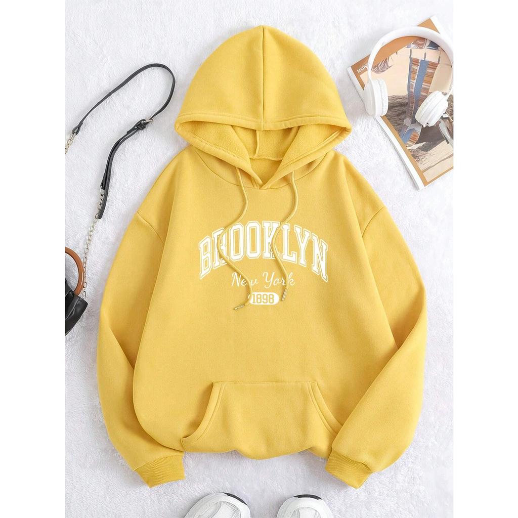 Бруклин Нью-Йорк 1898 Город Письмо Мужчины Женщины Толстовка Мода Crewneck Толстовки Одежда Повседневная Парная Толстовка