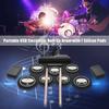 Compact Size USB Roll-Up Silicon Drum Set Digital Electronic Drum Kit 7 Drum Pads with Drumsticks Foot Pedals for Beginners