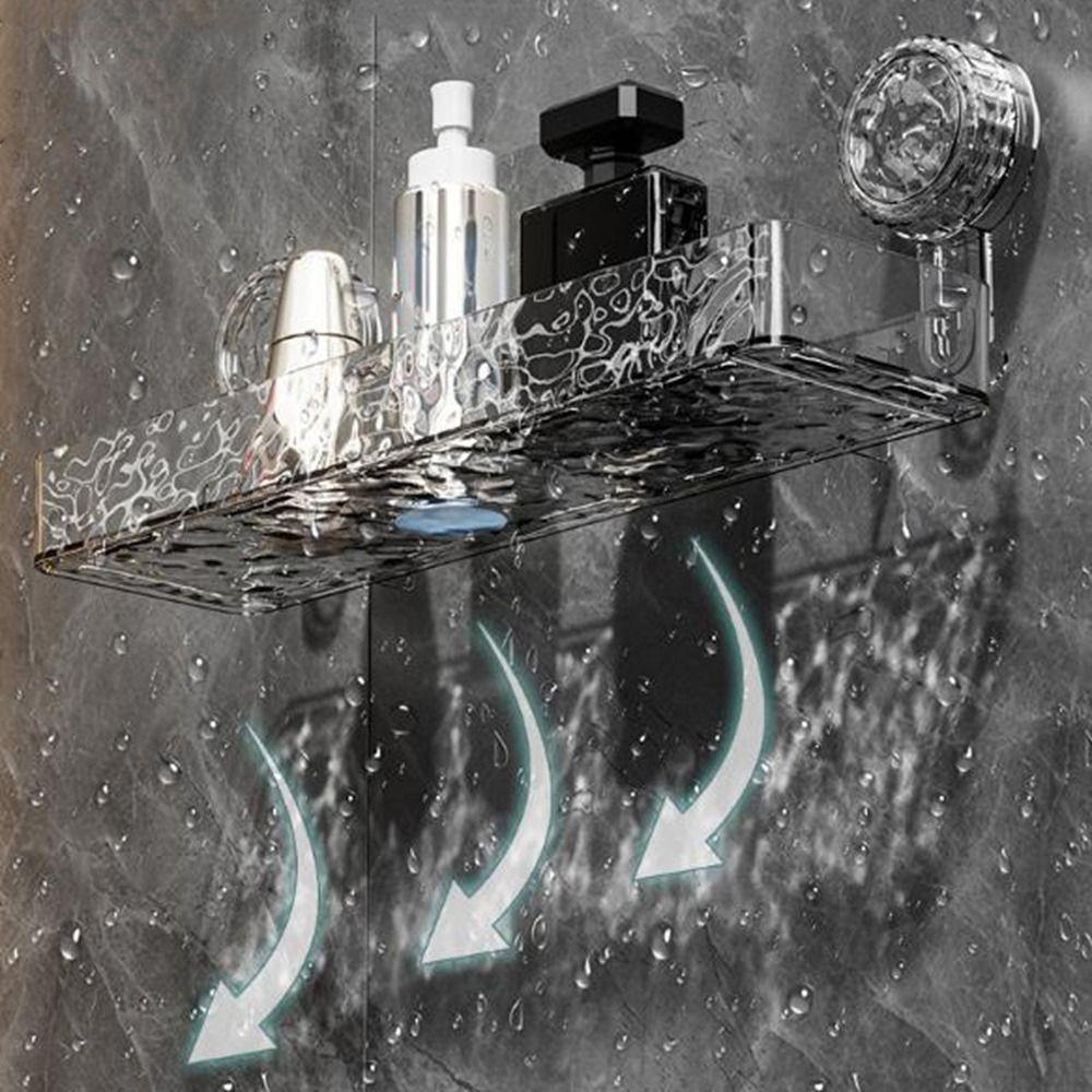 Punch-Free Shower Storage Rack Plastic Cosmetics Storage Rack Suction Cups Shower Shelves  for Home