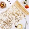 Metallic Gold Table Runner Sequin Glitter Thin Mesh Roll Tablecloth for Wedding Event Birthday Party Decoration Christmas Table