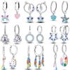 Hoop Earrings New silver 925 Rainbow, Shell, Women's Earrings Making jewelry For Women as Wedding Party Gifts