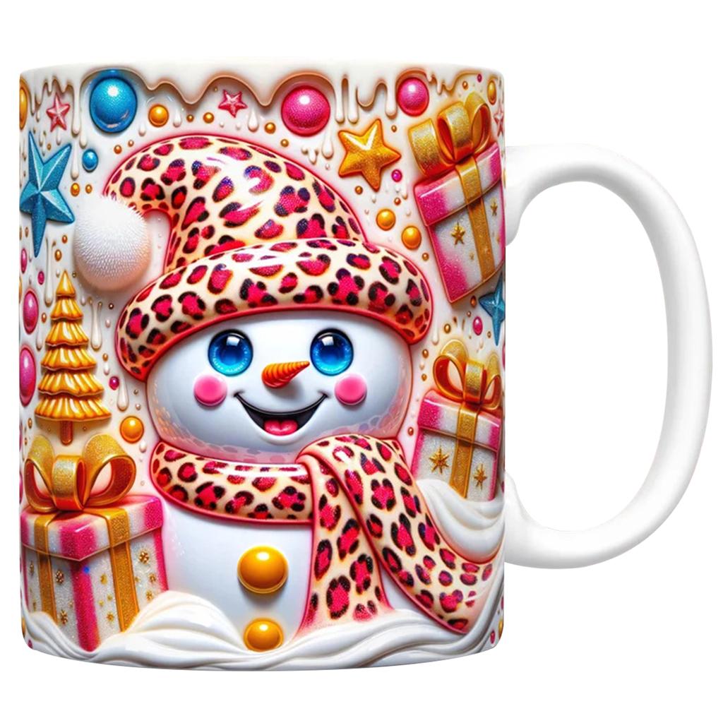 Кружка для кофе Leeseph Christmas 3D Snowman, керамическая забавная кружка для кофе, отличный сюрприз на день рождения или Рождество для друга или коллеги