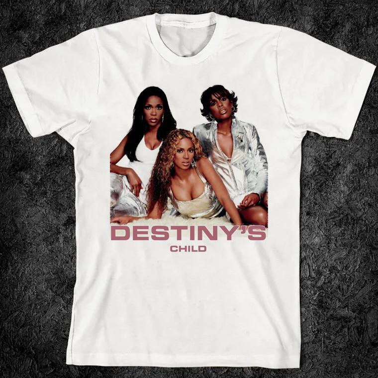 Футболка с коротким рукавом из белого хлопка, унисекс, полный размер, с изображением участниц группы Destiny's Child, BT155