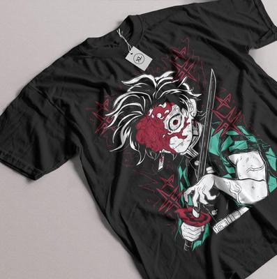 Футболка Танджиро Клинок Рассекающий Демонов Kimetsu No Yaiba Футболка Незуко Зеницу Черная Футболка Унисекс Футболка