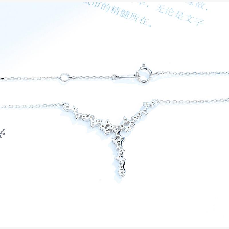 Платиновое ожерелье для женщин с подвеской, простая цепочка, 18-каратное золото