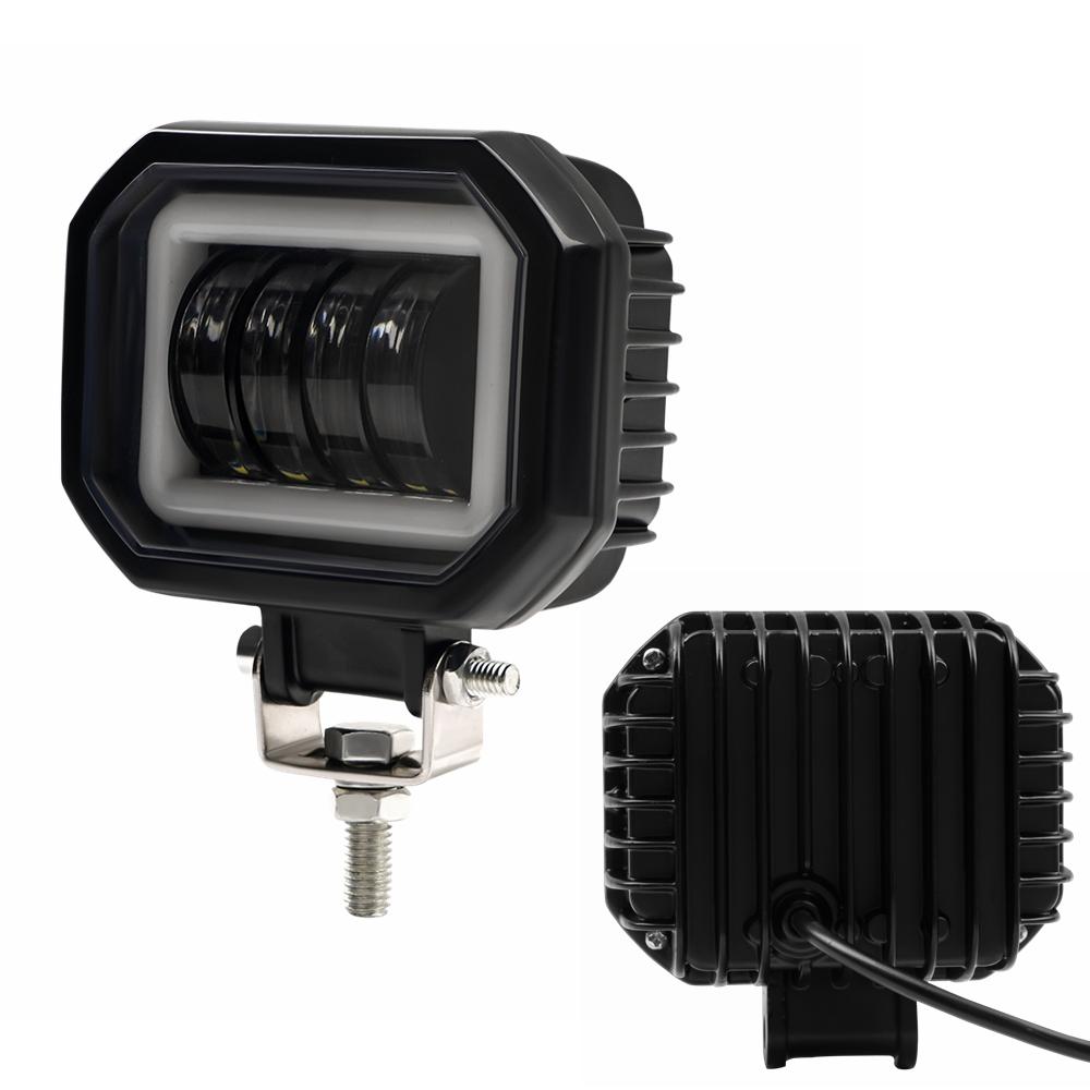 Светодиодная противотуманная фара для вождения, дневной свет, внедорожный светодиодный свет, фара 3'' 40 Вт, мотоциклетные фары с гало-эффектом для Jeep ATV 12 В 24 В, внедорожник, рабочий свет, пучки