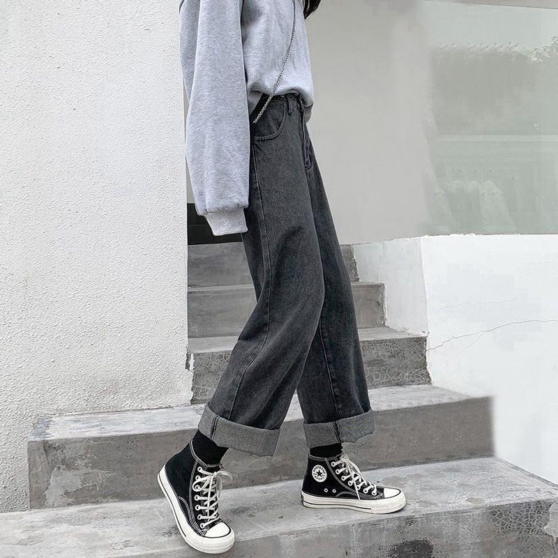 Женские широкие джинсы с высокой талией и множеством пуговиц, регулируемые, для осени/зимы