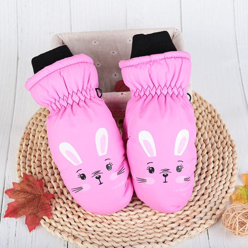 Осенне-зимние детские перчатки, рождественские детские варежки с мультяшным принтом для девочек и мальчиков, толстые флисовые водонепроницаемые детские перчатки на полный палец