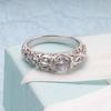 Women Fashion Hollow Out Zircon Ring Wedding Party Jewelry Girlfriend Gift