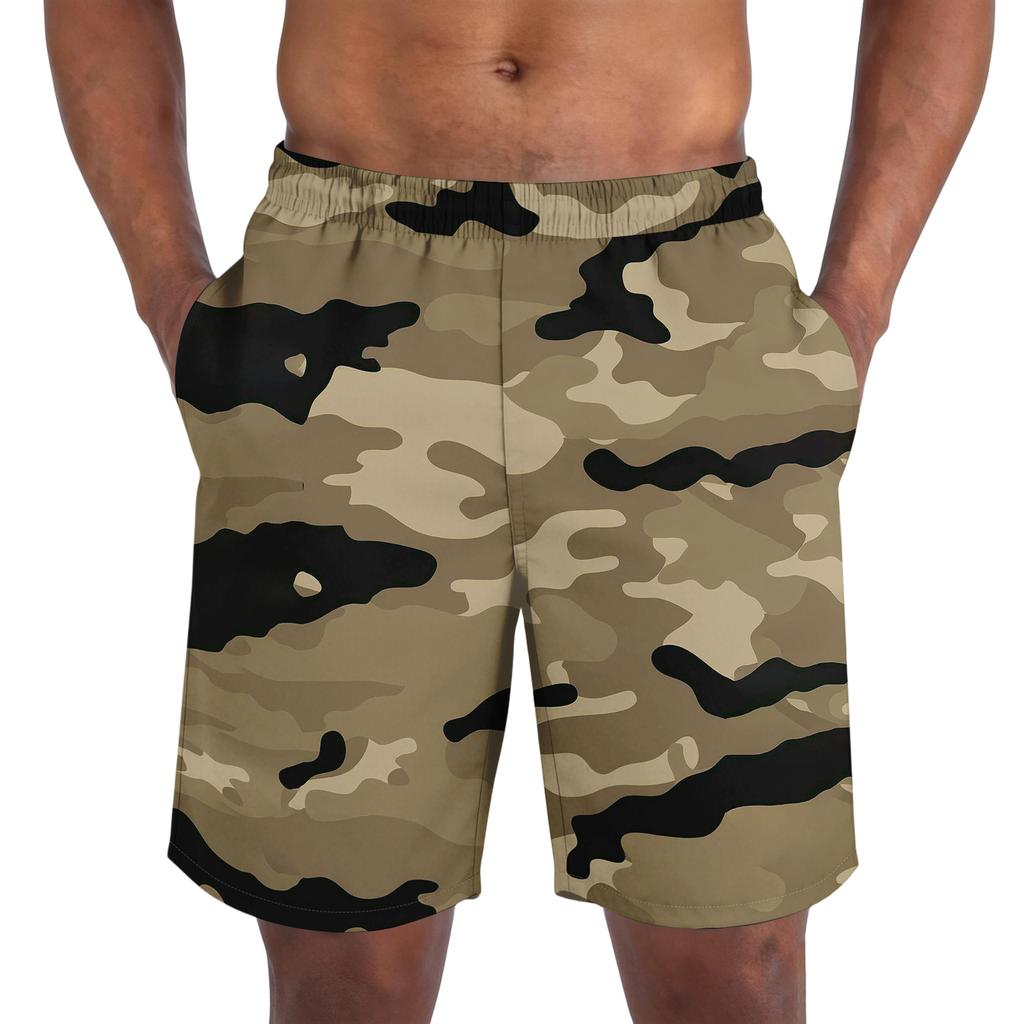 Men's casual trend camouflage printed shorts - Men's lightweight and breathable sports shorts