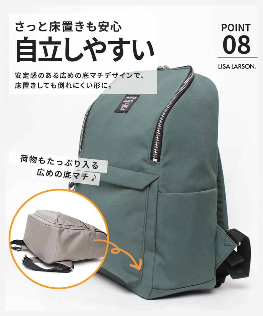 LISA LARSON Women's Backpack, Simple Design with Mikey Cat Design, Eco Bag, Keychain, and Back Pocket, LTPK-08, Blue