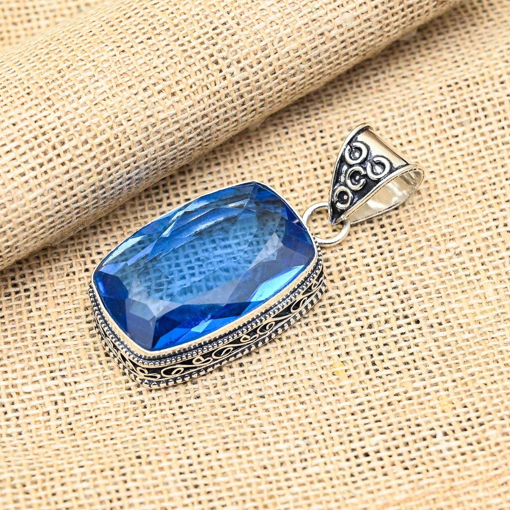 Танзанит, драгоценный камень, ювелирные изделия из стерлингового серебра 925 пробы, изысканный кулон ручной работы для нее