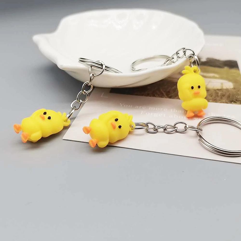 Small Gift Cute Little Yellow Duck Cartoon Key Chain Keychain Pendant Key Rings