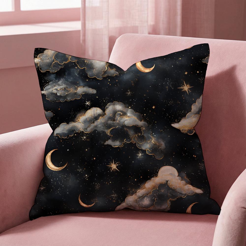 Starry Nebula Texture Cushion Cover MultiScene Pillow Cover for Home Car Reversible Soft Durable for Daily Use