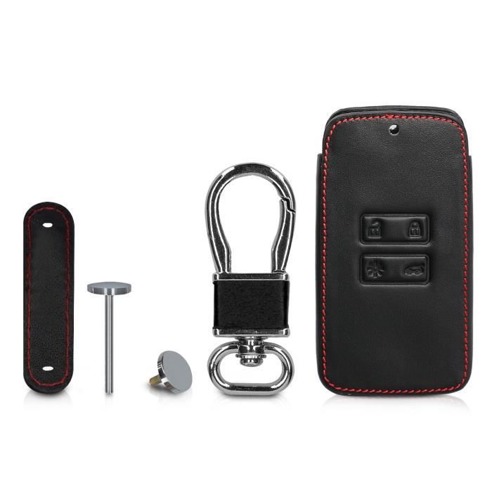 Kwmobile Accessoire clef de voiture pour Renault - Coque de clé de voiture en simili cuir pour clef de voiture Smart Key (Keyless Go