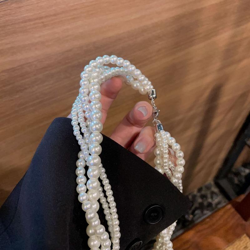 Богемский жемчуг многослойное ожерелье для женщин вечерние роскошные барочные жемчужные ожерелья дамы французская мода свадьба ключичная цепочка девушки шея ювелирные изделия