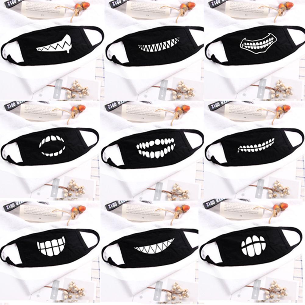 Женщины Мужчины Хлопок Маски Для Лица Шаблон Твердые Черные Маски Мода Симпатичные Половина Лица