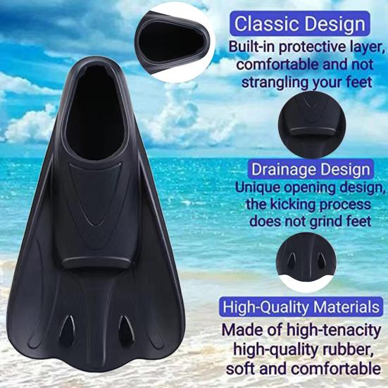 1 пара ласт для плавания Удобные Нескользящие Эргономичные Профессиональные Вспомогательные Тренировочные Силиконовые Короткие для плавания