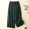 Spring Summer Plus Size Women Wide Leg Pants Loose High Waist Basic Elastic Pants Vintage Casual Pants