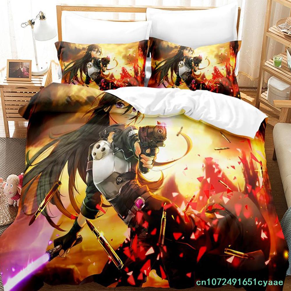Sword Art Online II Постельное белье Single Twin Full Queen King Size Bed Set Adult Kid Bedroom Duvetcover Sets Anime Bed