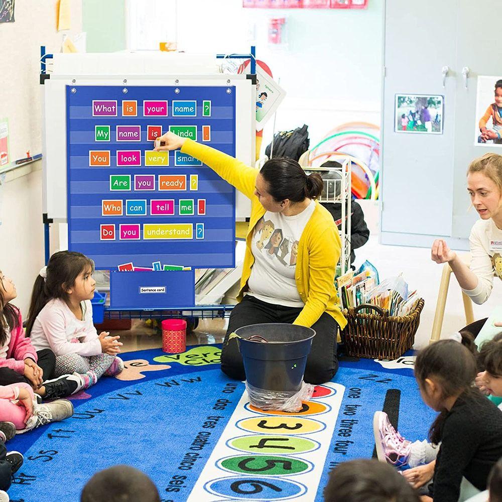 Large Classroom Pocket Chart Educational Daily Schedule Pocket Accessories Standards Pocket Chart