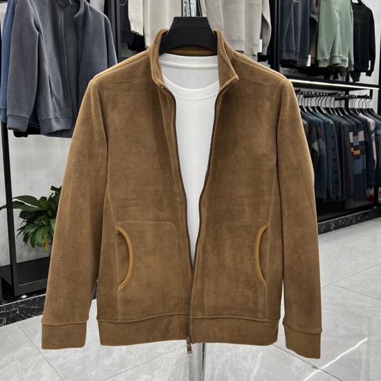 Куртка мужская из овчины Yousheng Fuzzy Sherpa с длинным рукавом, застегивающаяся на молнию спереди, повседневная куртка, зимнее флисовое теплое пальто для занятий спортом на открытом воздухе, повседневная одежда