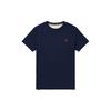 Casual Round Neck Pullover Solid Color Short Sleeve T-Shirt Men Tops Deep-Navy A2EKJ-433