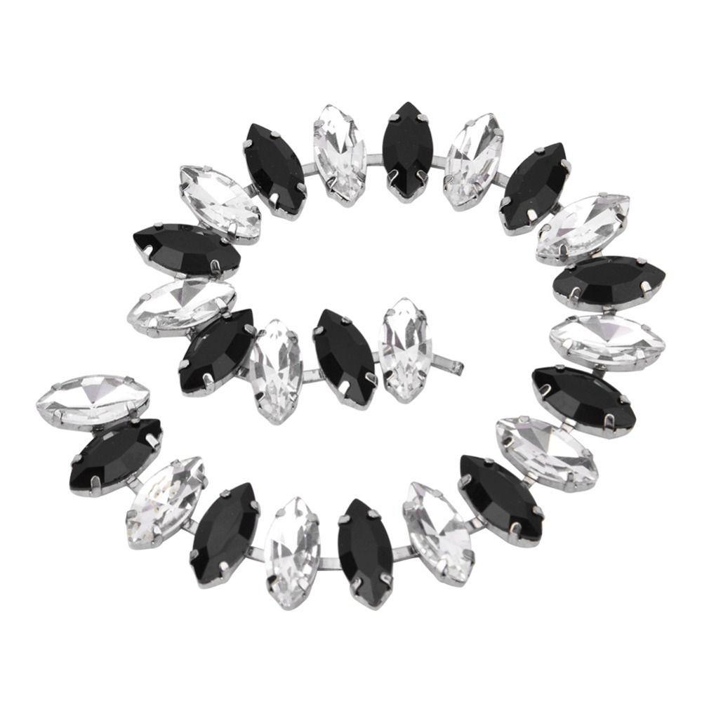 1pcs 1 Yard Length Rhinestone Chain Trim Marquise Shape Crystal Rhinestone Chain For Accessories