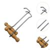 2Pcs Horse Boot Puller Wooden Handle Hooks Sturdy Metal Stable Supplies Comfortable Grip