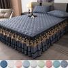 Cotton Thickened Princess Style Lace Bed Skirt Three Pieces Set 1.8m/1.5m/2.0m Bed Non-slip Bedspread