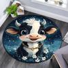 Cute Cow Round Area Rug,Carpet Rug for Living Room Bedroom Sofa Playroom Decor,Non-slip Floor Mat