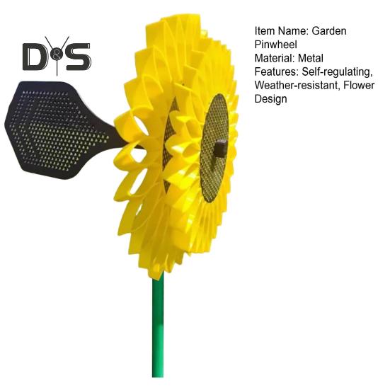 Саморегулирующаяся ветряная турбина Подсолнух Нарцисс Вертушка Ветряная мельница Уличный металлический цветок Ветряная мельница для сада и двора Художественное украшение