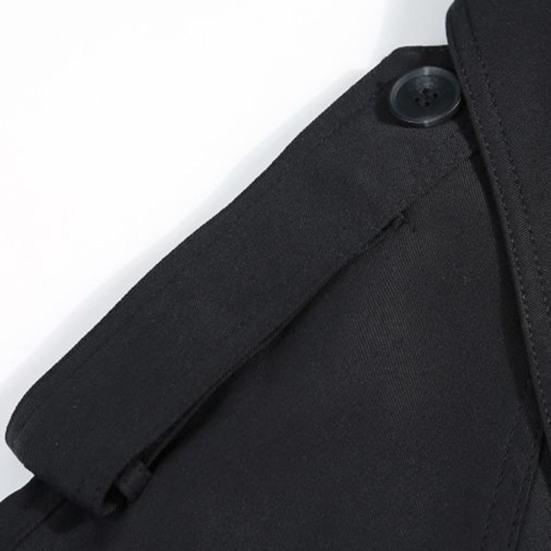 Женская ветровка с отложным воротником, свободное однотонное пальто с длинными рукавами, декорированное поясом, пальто средней длины с карманами, ветрозащитная женская куртка