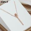 Ожерелье-подвеска Kinel с цирконием и спичками для женщин, розовое золото, вечерние ювелирные изделия, подарок