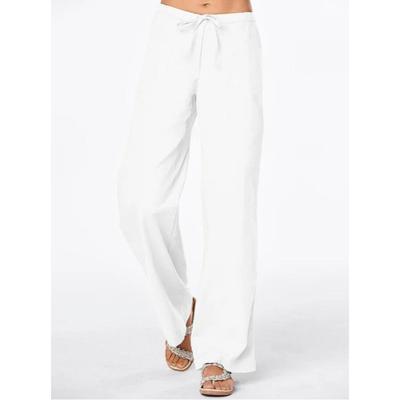 Женские модные повседневные однотонные брюки с высокой талией и принтом, брюки и капри