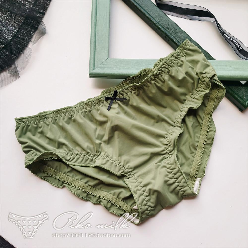 Женские трусики, простой стиль, однотонные трусы из ледяного шелка, милое женское нижнее белье с запахом на бедрах