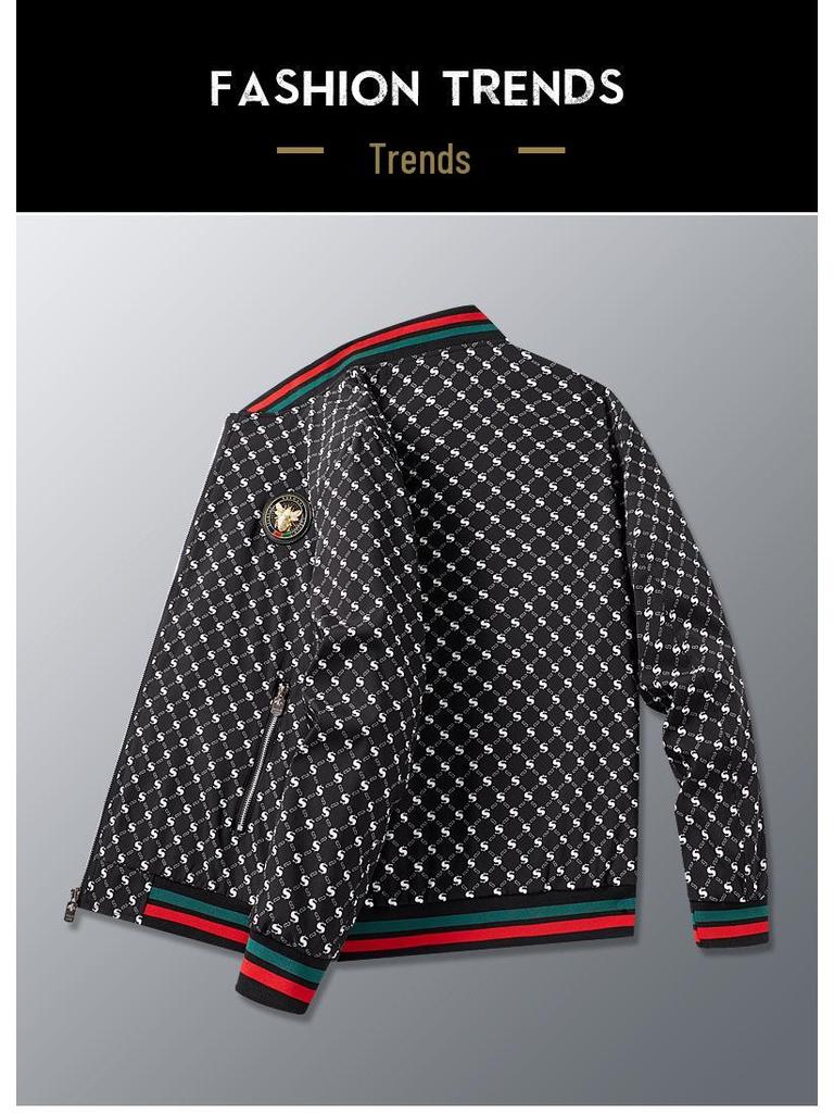 Европейская роскошная мужская куртка с принтом букв и бейсбольным воротником, бестселлер 2025