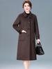 Роскошное двустороннее кашемировое пальто средней длины для женщин - Мода осень/зима Пальто из шерсти яка