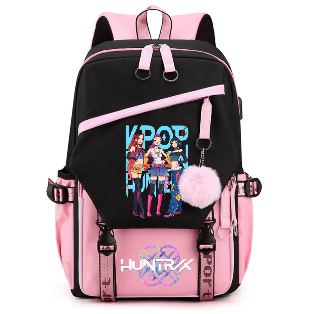 Милый Kpop Рюкзак с принтом Охотников на демонов Большой вместимости для подростка, студента, девочки, мальчика, школьный портфель, сумка для книг, детский подарок, женская водонепроницаемая дорожная сумка, Mochila