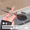 Photosensitive Color Changing Diamond Myopia Eyewear High-end Decoration Sunglasses Trend Oval Shaped Photochromic Glasses