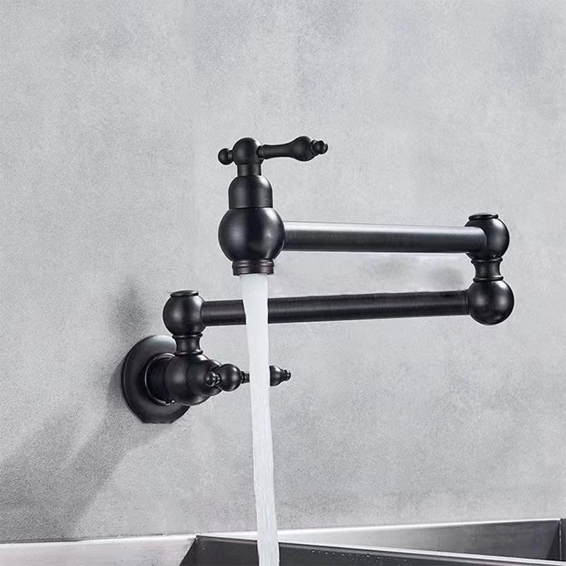 Single Cold Kitchen Sink Faucet Foldable Sink Mixer Tap Rotation Copper Lead Free Sink Mixer Wall Mounted Kitchen Tap
