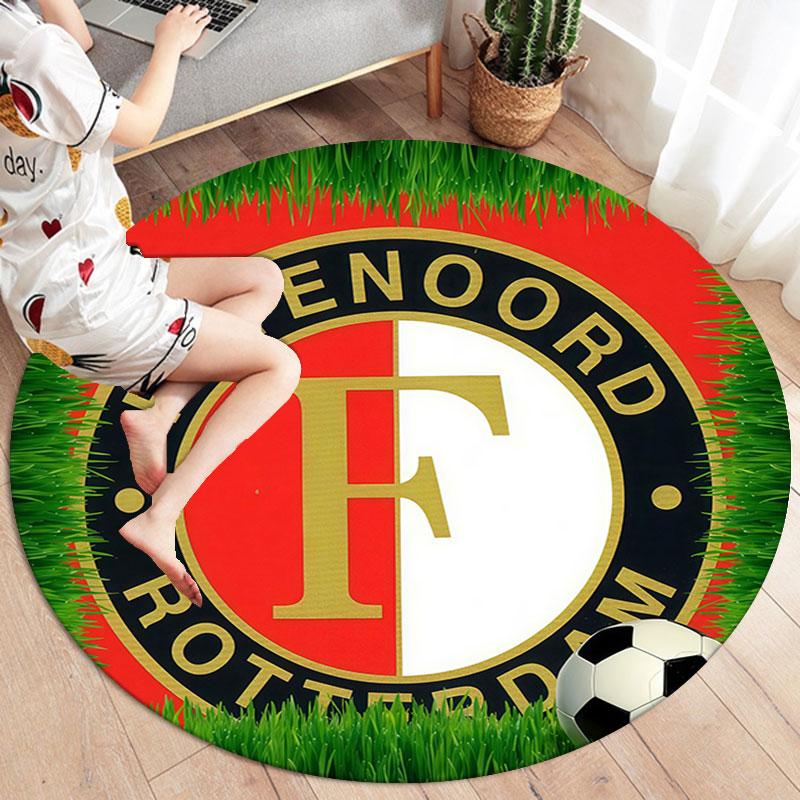 Feyenoord Round Area Rug,Carpet Rug for Living Room Bedroom Sofa Playroom Decor,Non-slip Floor Mat