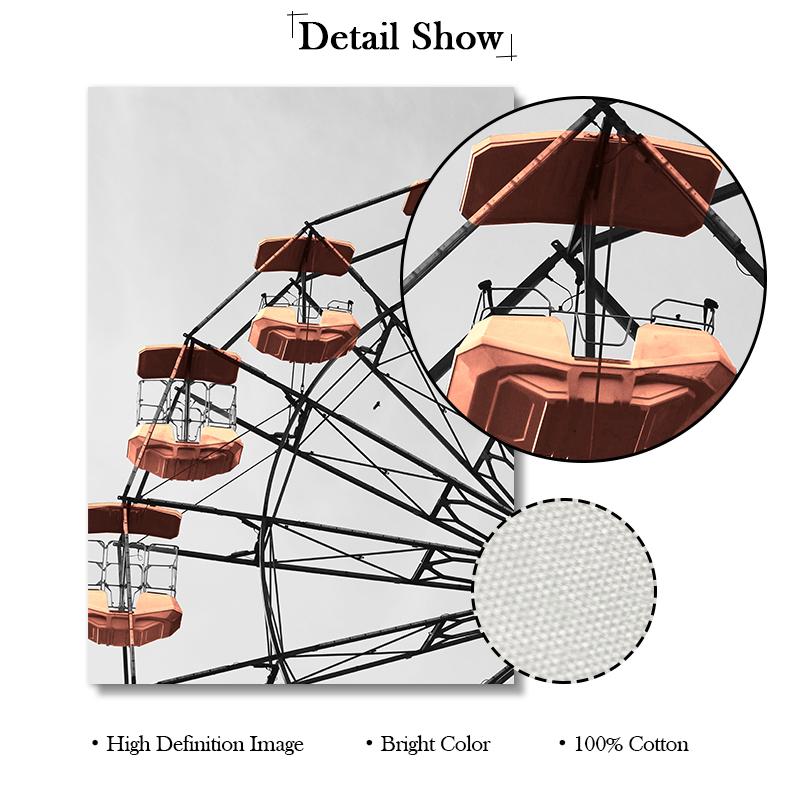Современная мода Эйфелева башня холст картина пейзаж колесо обозрения воздушный шар настенные художественные постеры трамвайная дорога фотографии Декор в гостиную