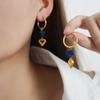 Стильные серьги-подвески с подвесками в виде сердца: Серьги из нержавеющей стали с гладкой поверхностью для женщин