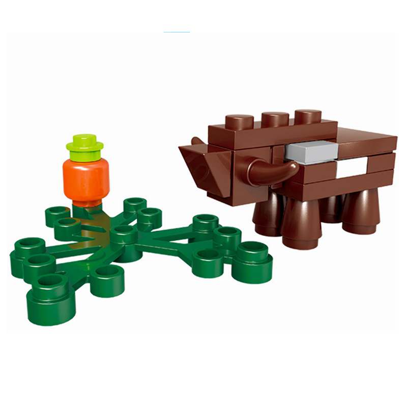 Фигурки животных MOC Милые маленькие жирафы носороги коровы Строительные кубики Игрушки идеально подходят для детей друзей Рождественская игрушка Подарки детям