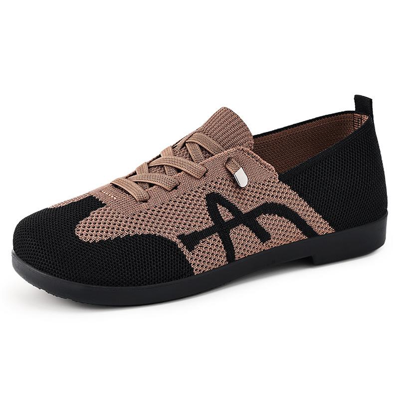 Повседневная женская летняя обувь, новые мягкие дышащие модные универсальные туфли-одиночки, летающие плетеные женские туфли, повседневные туфли на плоской подошве с одной педалью