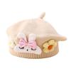 Flower Baby Beret Hat Soft Artist Painter Caps Cute Knitted Hat  Infant Girls