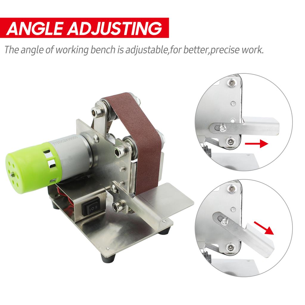 Belt Sander Electric Sanding Polishing Grinding Machine 7   Speed with 10 Sanding Belts for Polishing Wood Acrylic Metal (Belt Size: 30*33